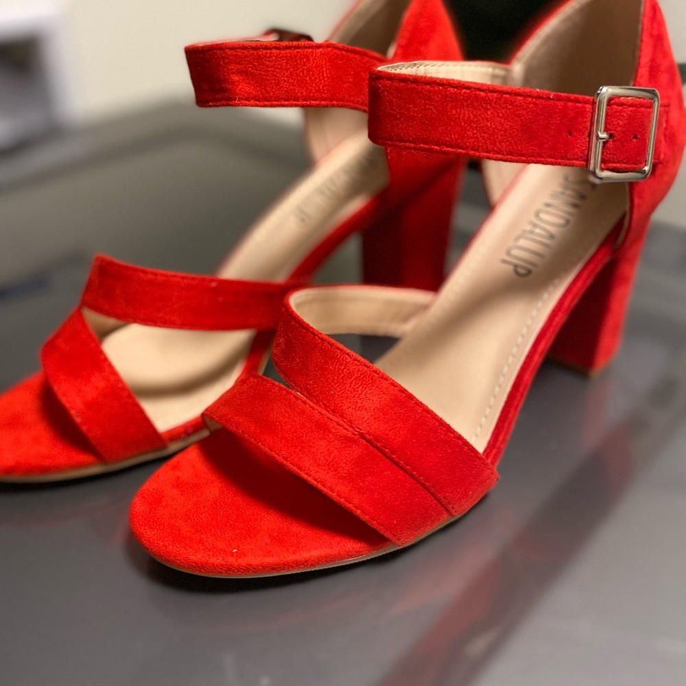 Brand New Sandal Up Heels shoes | Block Heel | Color: Red | Size: 9